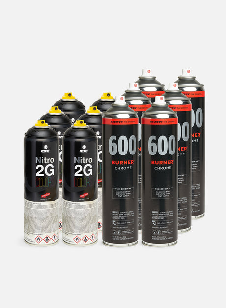 Molotow Burner 600 ml Bombing 12 Pack. (Graffiti Pack in Offerta. Risparmia con i Kit)
