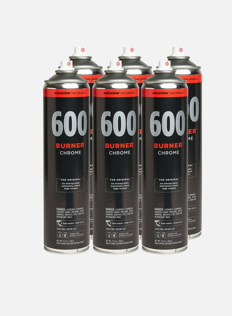 Molotow Burner 600 ml Chrome 6 Pack. (Graffiti Pack in Offerta. Risparmia con i Kit)