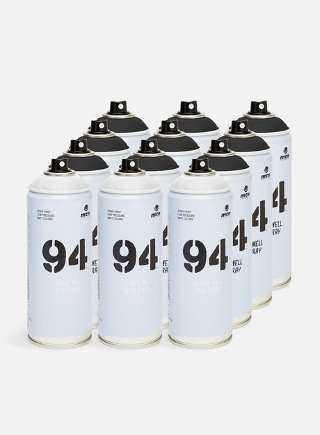 Montana 94 400 ml Black & White 12 Pack. (Spray Graffiti)