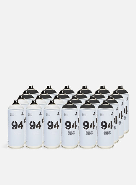 Montana 94 400 ml Black & White 24 Pack. (Spray Graffiti)