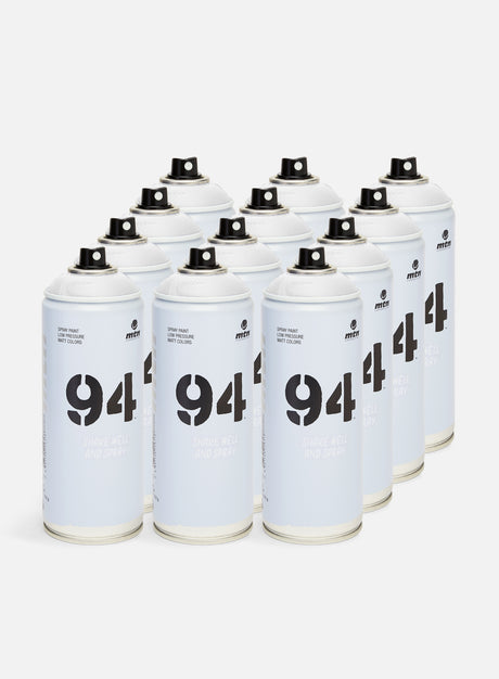 Montana 94 400 ml White 12 Pack. (400 ml Graffiti Spray Cans)