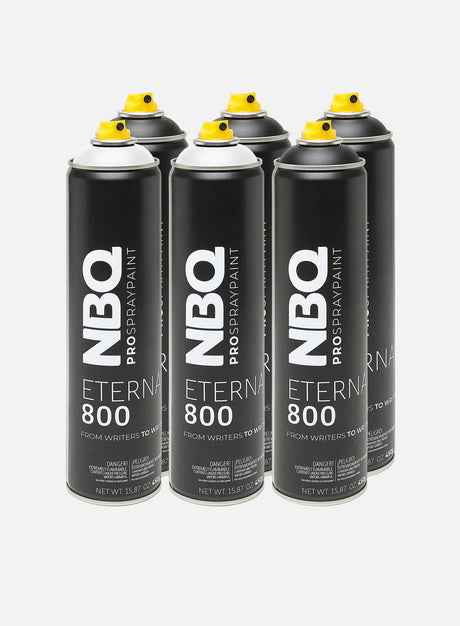 NBQ Eternal 600 ml Black & White 6 Pack. (Spray NBQ)