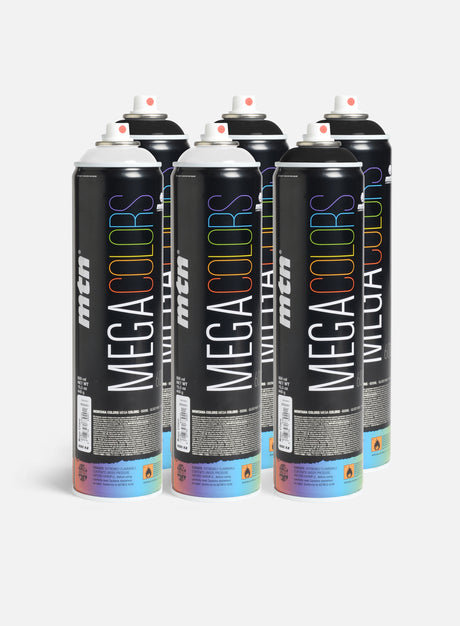 Montana Mega 600 ml Black & White 6 Pack. (6-Pack Graffiti)