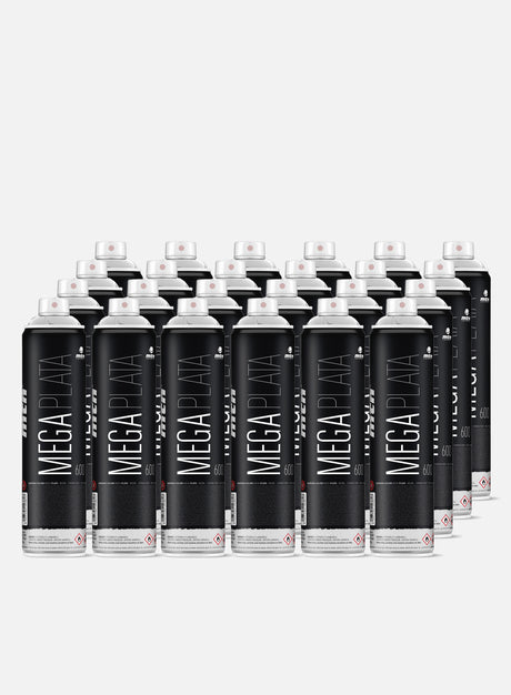 Montana Mega 600 ml Chrome 24 Pack. (Spray Graffiti)