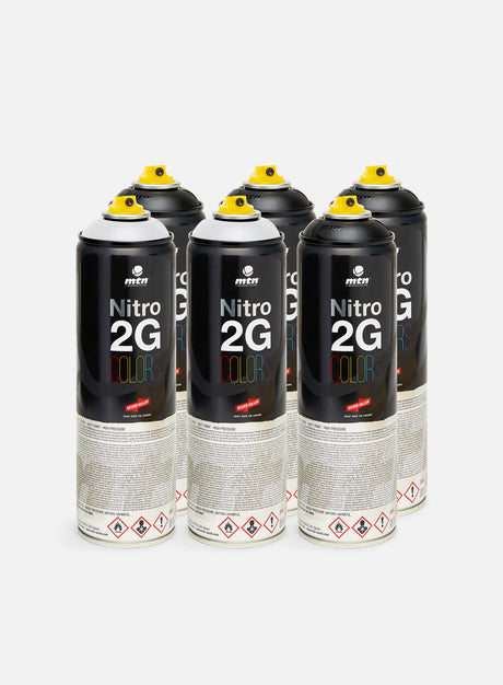 Montana Nitro 2G Colors 500 ml Black & White 6 Pack. (6-Pack Graffiti)