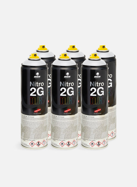 Montana Nitro 2G Colors 500 ml White 6 Pack. (6-Pack Graffiti)