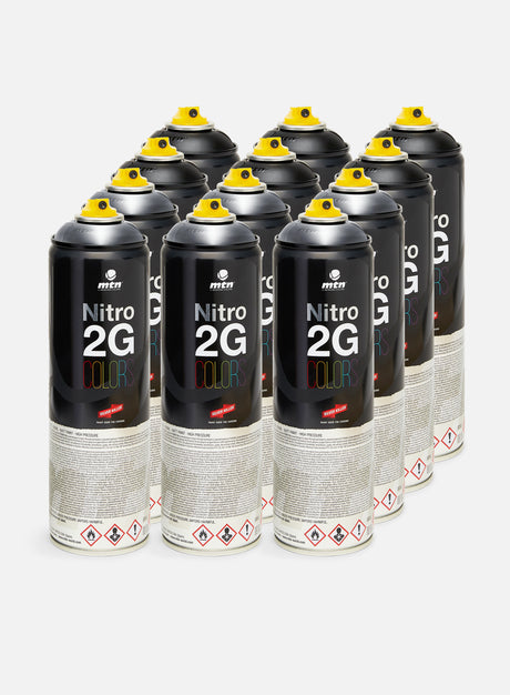Montana Nitro 2G Colors 500 ml Bombing 12 Pack. (Spray Graffiti)
