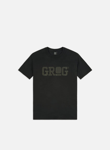 Grog Classic Logo T-shirt, Black/Black. (Merch Grog)