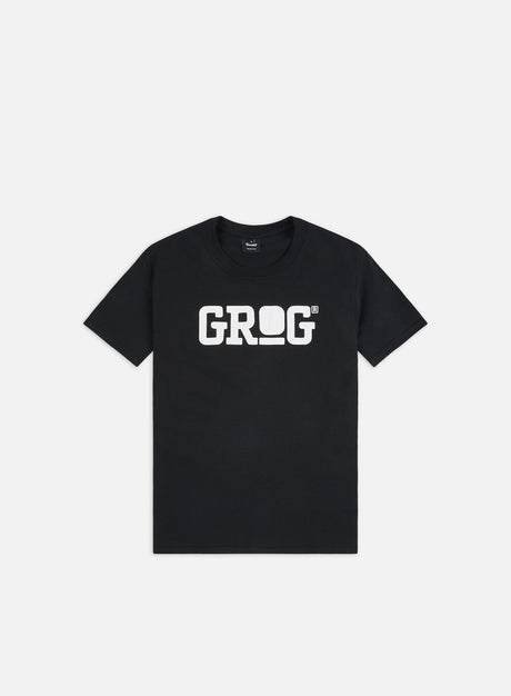 Grog Classic Logo T-shirt, Black/White. (Merch Grog)