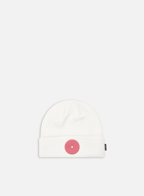 Mr Serious Pink Dot Fat Beanie, White/Pink. (Mr Serious)
