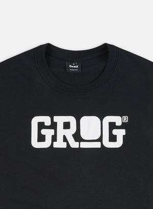 Grog Classic Logo T-shirt, Black/White