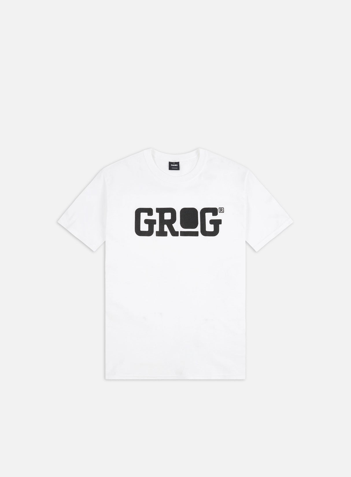 Grog Classic Logo T-shirt, White/Black