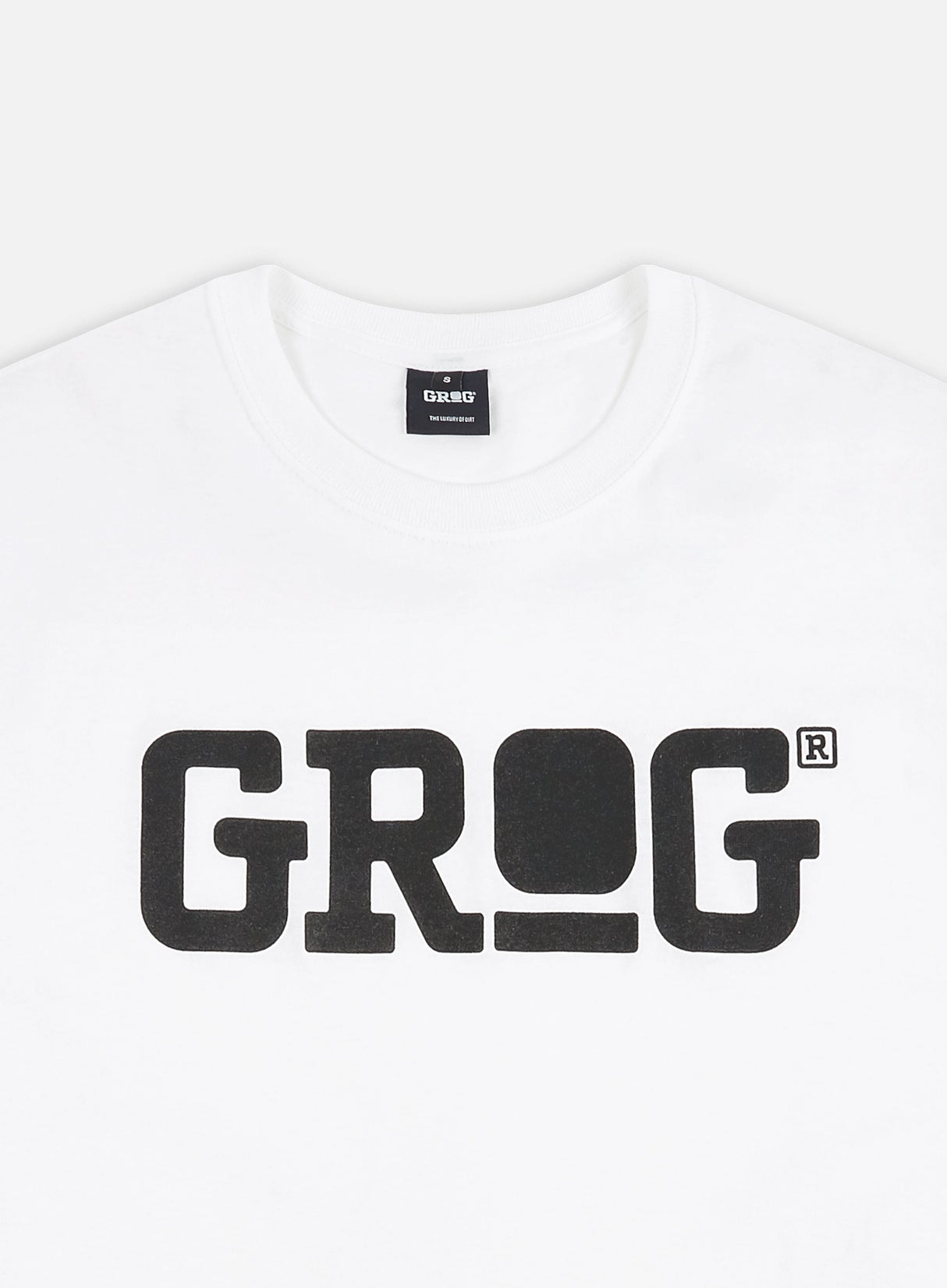 Grog Classic Logo T-shirt, White/Black