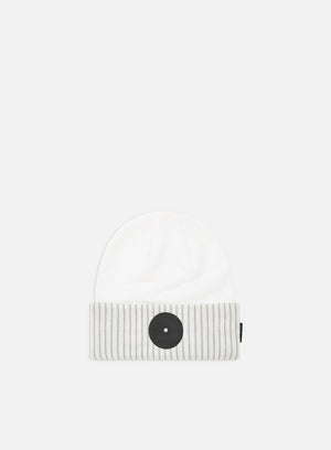 Mr Serious New York Fat Beanie, White/Black